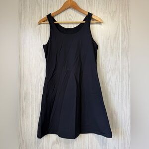 Mono B Size L EUC Black Recycled Nylon Scoop Neck Activewear Dress